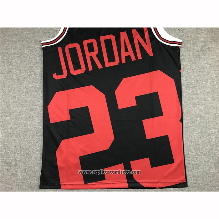 Camiseta Chicago Bulls Michael Jordan #23 Mitchell & Ness Big Face Negro